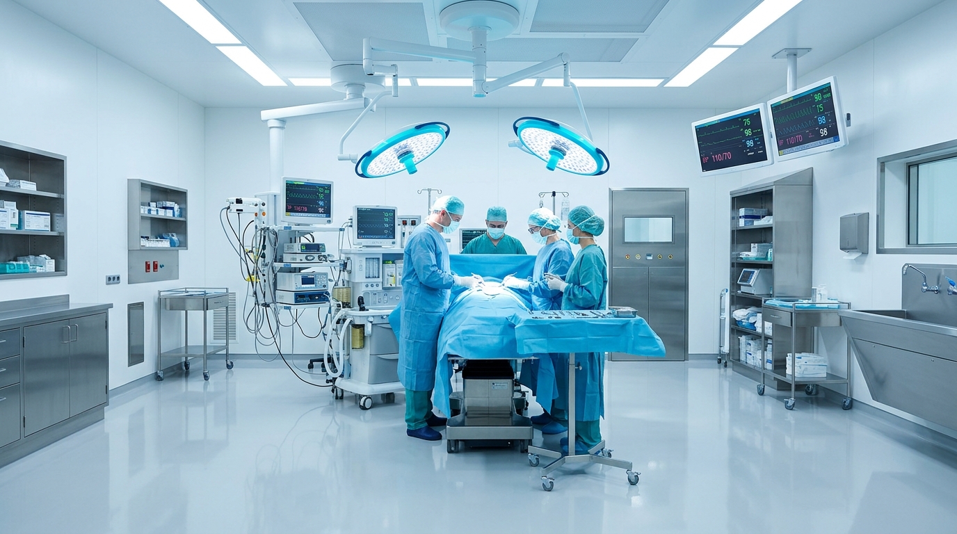 Operating theater with precision surgical instruments